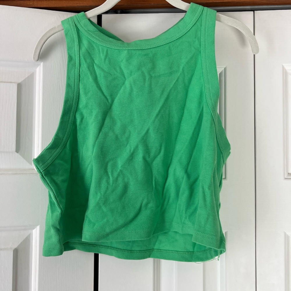 Princess Polly Organic Cotton Tank Top Green Curve